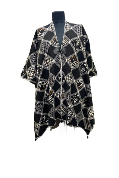 Akmoda Kalın Kışlık Triko Uzun Panço