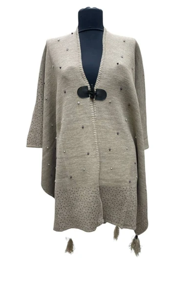 Akmoda Kalın Kışlık Triko Uzun  Panço ürün görseli 1