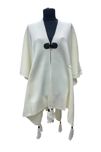 Akmoda Kalın Kışlık Triko Uzun  Panço ürün görseli 1