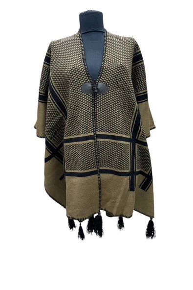 Akmoda Kalın Kışlık Triko Uzun  Panço ürün görseli 1