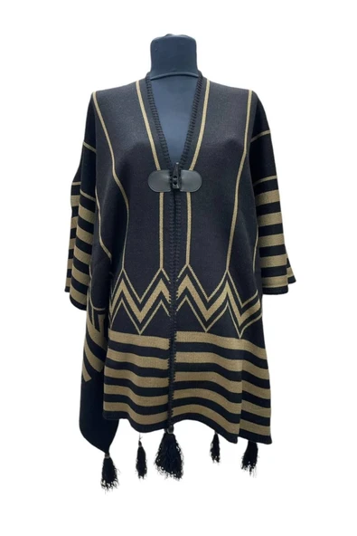 Akmoda Kalın Kışlık Triko Uzun  Panço ürün görseli 1