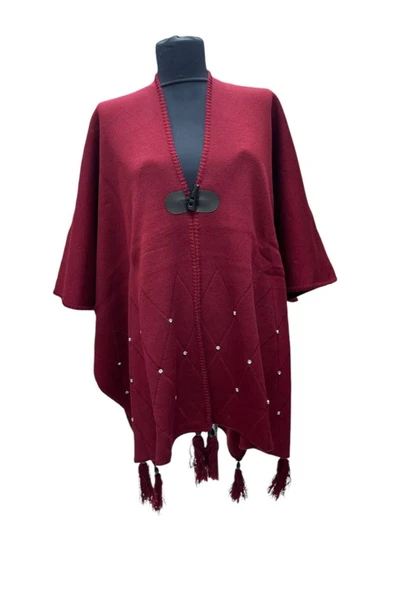 Akmoda Kalın Kışlık Triko Uzun  Panço ürün görseli 1