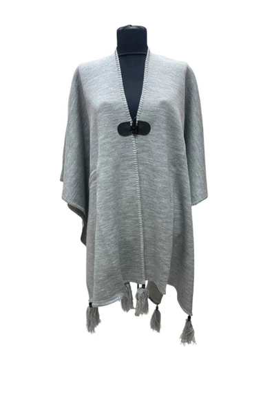 Akmoda Kalın Kışlık Triko Uzun  Panço ürün görseli 1