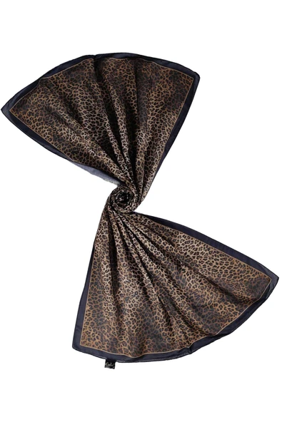 Enba Soft Pamuklu Leopar Desenli Şal 75x190 cm - Resim 3