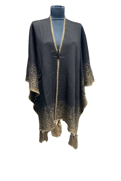 Akmoda Kalın Kışlık Triko Uzun  Panço ürün görseli 1