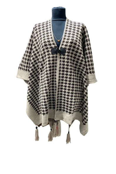 Akmoda Kalın Kışlık Triko Uzun  Panço ürün görseli 1