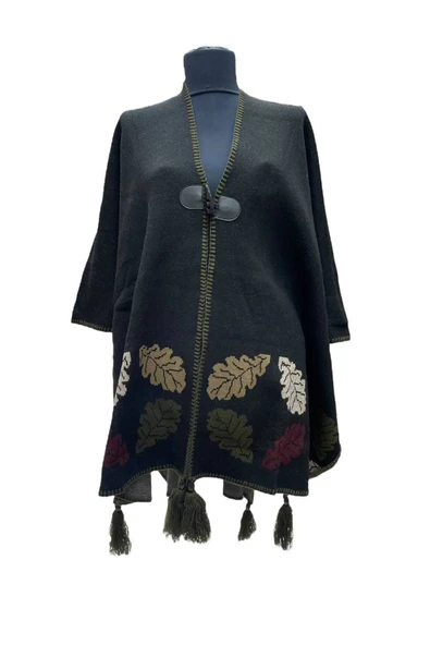 Akmoda Kalın Kışlık Triko Uzun  Panço ürün görseli 1