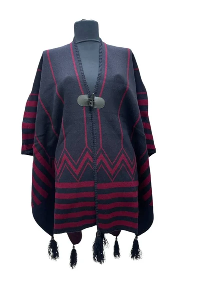 Akmoda Kalın Kışlık Triko Uzun  Panço ürün görseli 1