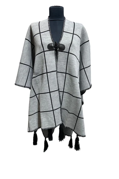 Akmoda Kalın Kışlık Triko Uzun  Panço ürün görseli 1