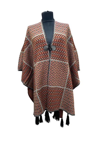 Akmoda Kalın Kışlık Triko Uzun  Panço ürün görseli 1