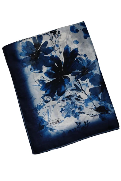 Ebruli Cotton Vual Çiçek Desenli Şal 75x190 cm - 4