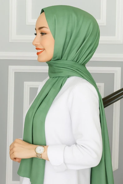 Emproyal Silver Jakar Dama Desenli Şal 75x190 cm - Resim 5