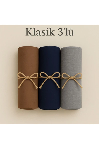 Penye Pamuksu Şal Klasik 3 lü Set ürün görseli