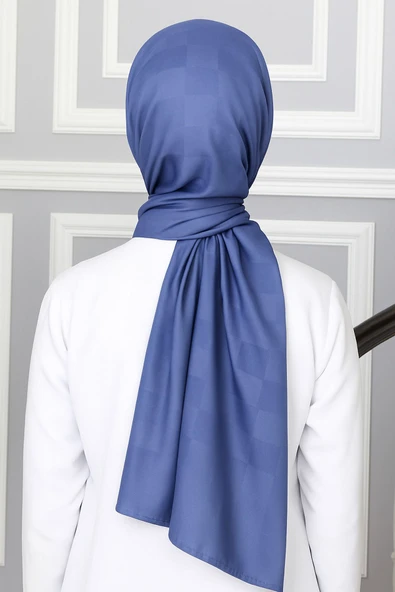 Emproyal Silver Jakar Dama Desenli Şal 75x190 cm - 5
