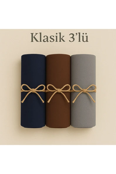 Penye Pamuksu Şal Klasik 3 lü Set ürün görseli 1