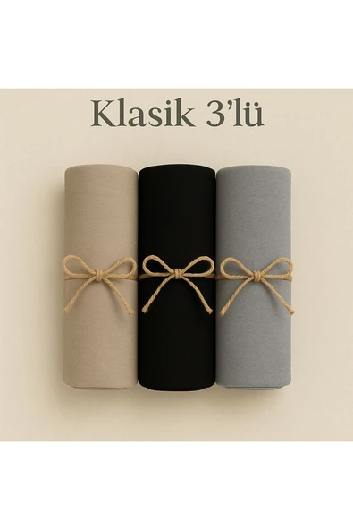 Penye Pamuksu Şal Klasik 3 lü Set - 1