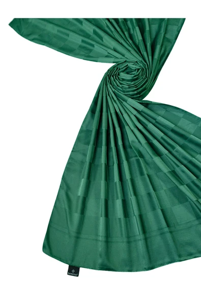 Emproyal Silver Jakar Dama Desenli Şal 75x190 cm - Resim 3