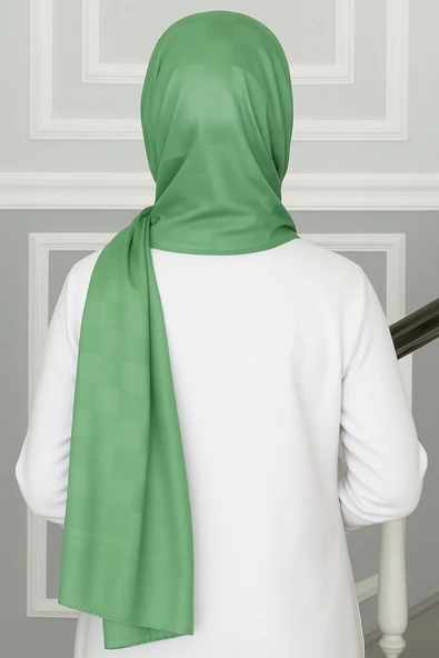 Emproyal Silver Jakar Dama Desenli Şal 75x190 cm - Resim 6