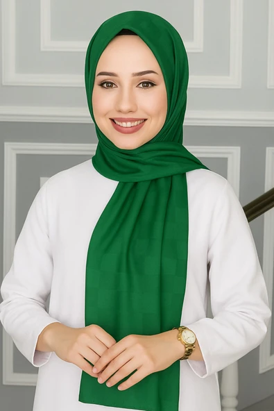 Emproyal Silver Jakar Dama Desenli Şal 75x190 cm ürün görseli