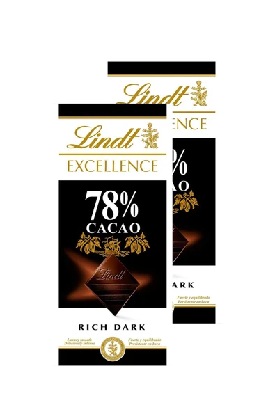 Lindt Excellence Dark Chocolate Çikolata %78 100 gr X 2