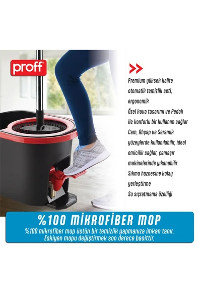 Proff Starex Pedallı Ve Mikrofiber Moplu Temizlik Seti - 3