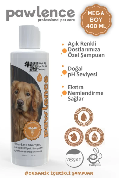 PAWLENCE Ultra-Safe Açık Renkli Köpeklere Özel Şampuan 400ml