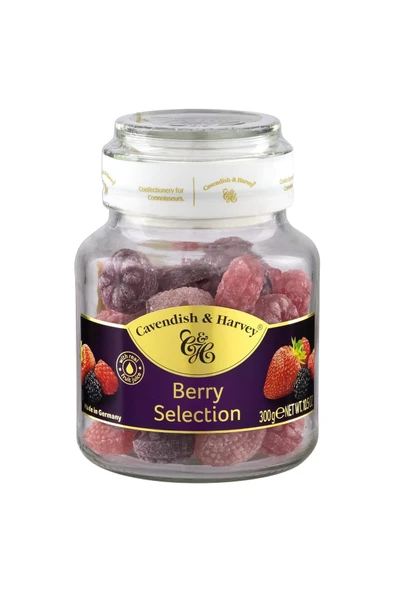 Cavendish & Harvey Mixed Berry Hard Candy Drops/Karışık Orman Meyve Aromalı Şeker Cam Kavanoz 300 g - 2