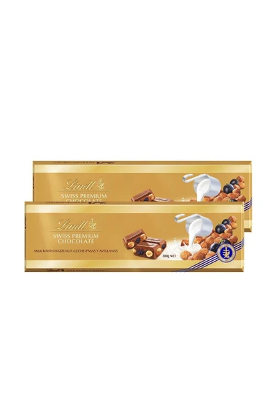 Lindt Milk Raisin Hazelnut Gold 300 G X 2