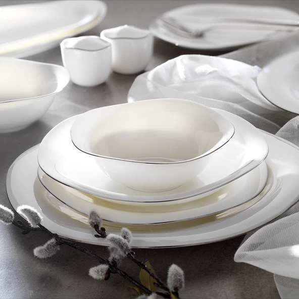 Schafer Superfine Bone Elixir Yemek Takımı 56 Parça-Platin - 2