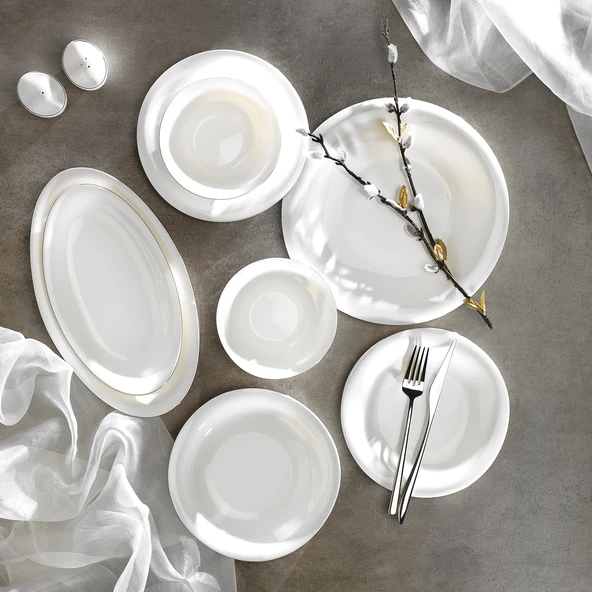 Schafer Superfine Bone Elixir Yemek Takımı 56 Parça-Platin