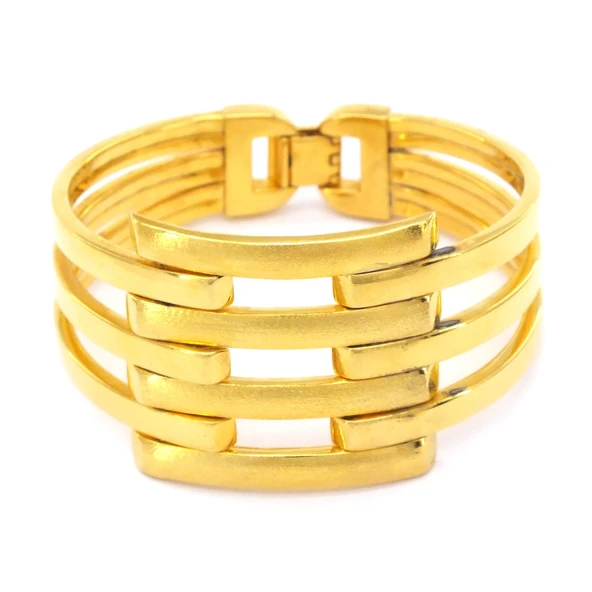 FerizZ Altın Kaplama Üç Kollu Dört Sıra Düz Kaburga Kelepçe ürün görseli