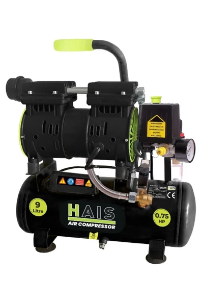 Hais 9 Litre Sessiz Yağsız Hava Kompresör