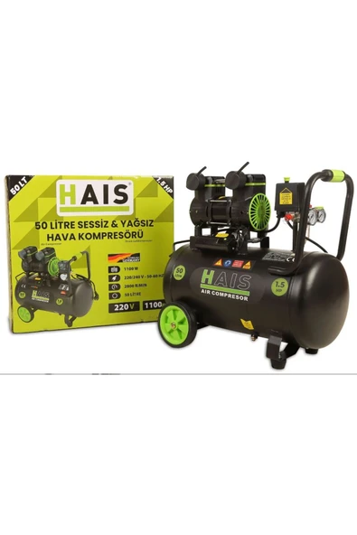 Hais HAİS 50 Litre SESSİZ YAĞSIZ HAVA KOMPRESÖRÜ 1.5HP