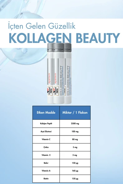 Doppelherz System Kollagen Beauty 30 X 25 ml Flakon - Resim 3
