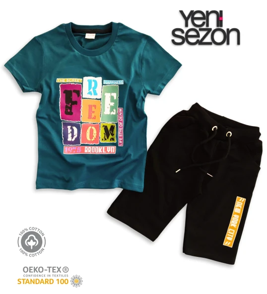 Triliya Pamuklu Unisex Çocuk Kapri Takımı (Cepli & Kordonlu, 3-12 Yaş) TRL-27