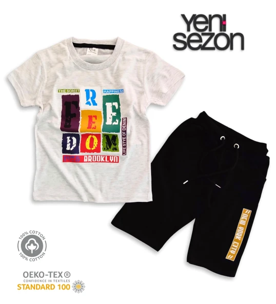 Triliya Pamuklu Unisex Çocuk Kapri Takımı (Cepli & Kordonlu, 3-12 Yaş) TRL-27 - 4