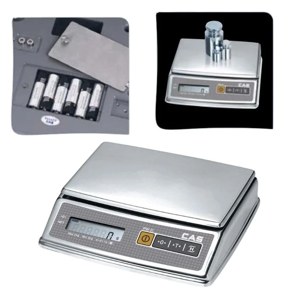 Cas PW-Serisi 5 kg onaylı paslanmaz çelik porsiyon tartım Terazisi