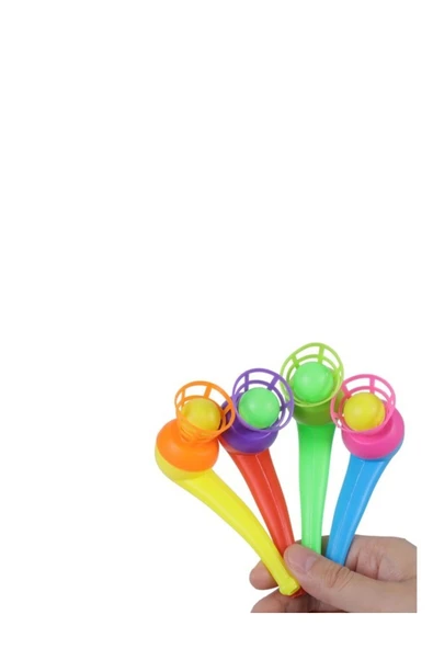 BeraToys  4'lü Set Oyuncak Saksafon Popit Pipet Top Üfleme Nefes Kontrolü Oyunu