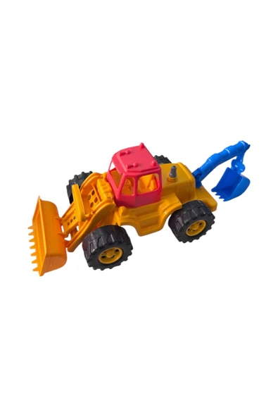 BeraToys  Büyük Kazıcı ve Kepçeli Dozer Oyuncak (Uzunluk 26cm)
