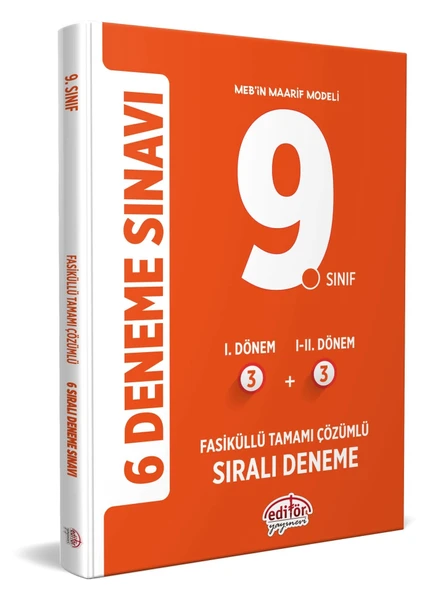 Editör Yayınları 9. Sınıf (3+3) Fasiküllü Tamamı Çözümlü 6 Deneme Sınavı