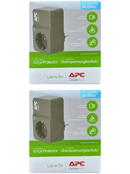 Schneider (2 Adet) Apc Tekli Akım Korumalı Priz (Siyah)