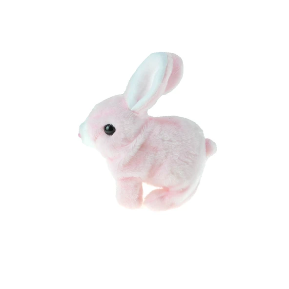 Oyuncak Tavşan Sevimli Pelüş Tavşan Pink Sesli Hareket Pilli 17Cm