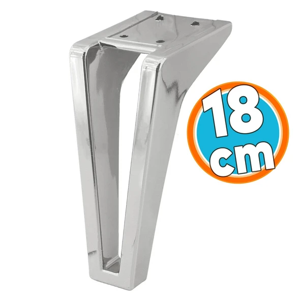 Mobilya Kanepe Tv Ünitesi Koltuk Ayağı 18 Cm Krom Renk Konsol Ayakları
