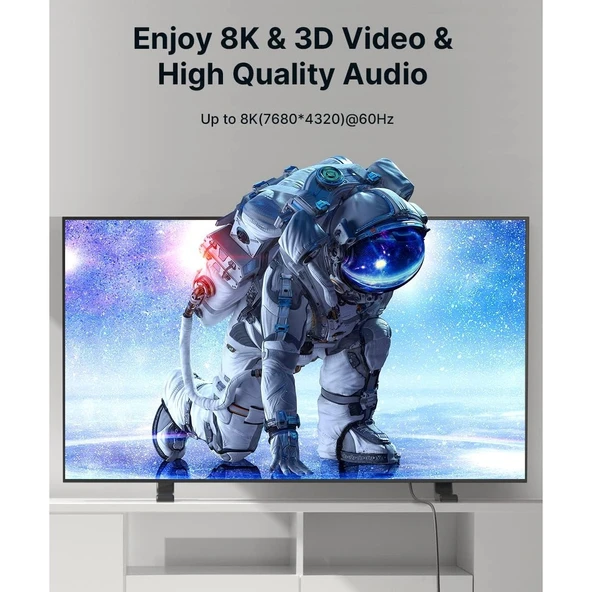 Jsaux 8k UHD Uzun HDMI Kablosu 48GBPS Yüksek Hızlı HDMI 2.1 Örgülü Oyuncu Kablo 4K 120Hz 144Hz 8k 60Hz Dinamik Hdr Dts:x 1080P 3D Earc Dizüstü Bilgisayar UHD Tv Oyun Monitörü Ps5 Ps4 Uyumlu CV0011 - 5