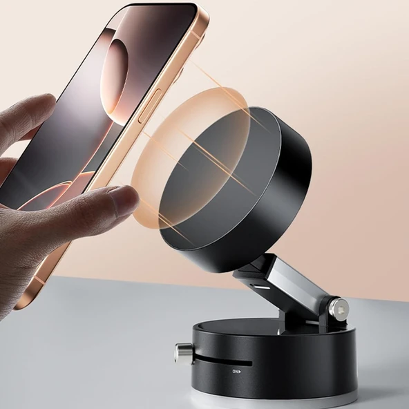 360 Dönebilen Ayarlanabilir Araç Içi Tutucu Kullanılabilen Vakumlu A2 Pro Magsafe ile Uyumlu Telefon Tutucu