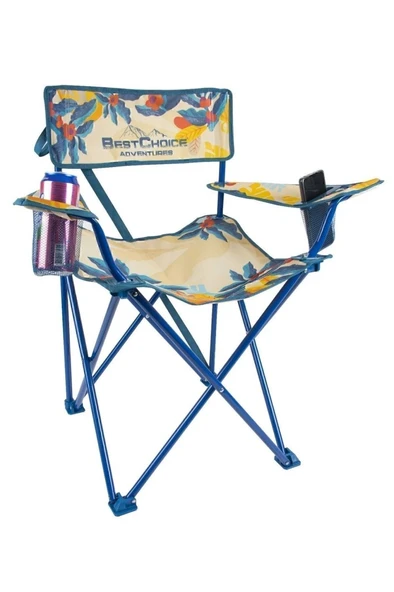 2 Adet Desenli Katlanır Kamp Piknik Sandalyesi Rejisör Koltuğu - Resim 5