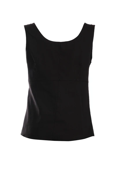 Ysatis Minimalist Crop Denim Yelek - Kolsuz, Düğmeli, Günlük - 9