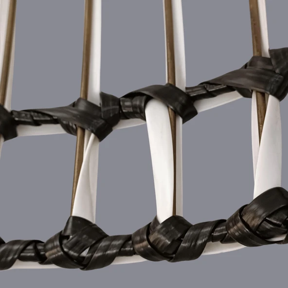 Martin Siyah Beyaz Rattan Sarkıt Avize - 3