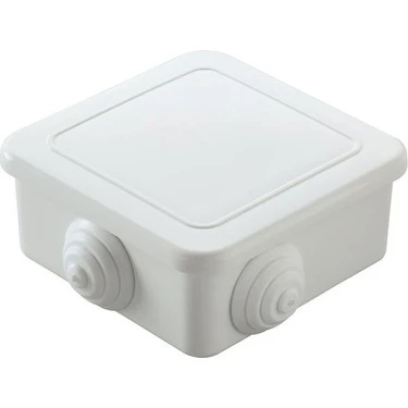 Beyaz Kare Buat Kutusu – Duvar İçi Kablo Bağlantı Kutusu, 80x80 mm PVC