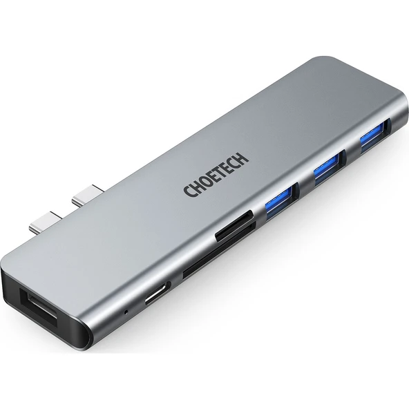Choetech 7 In 1 Type C Çevirici Macbook Çoklayacı Adaptör Gri M23